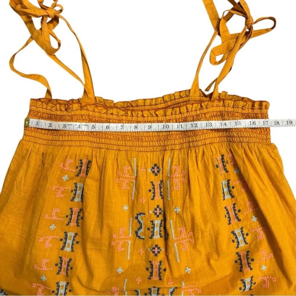 Anthropologie Embroidered Mustard Good Swing Tank Woman’s Size Large NWT - Picture 8 of 11